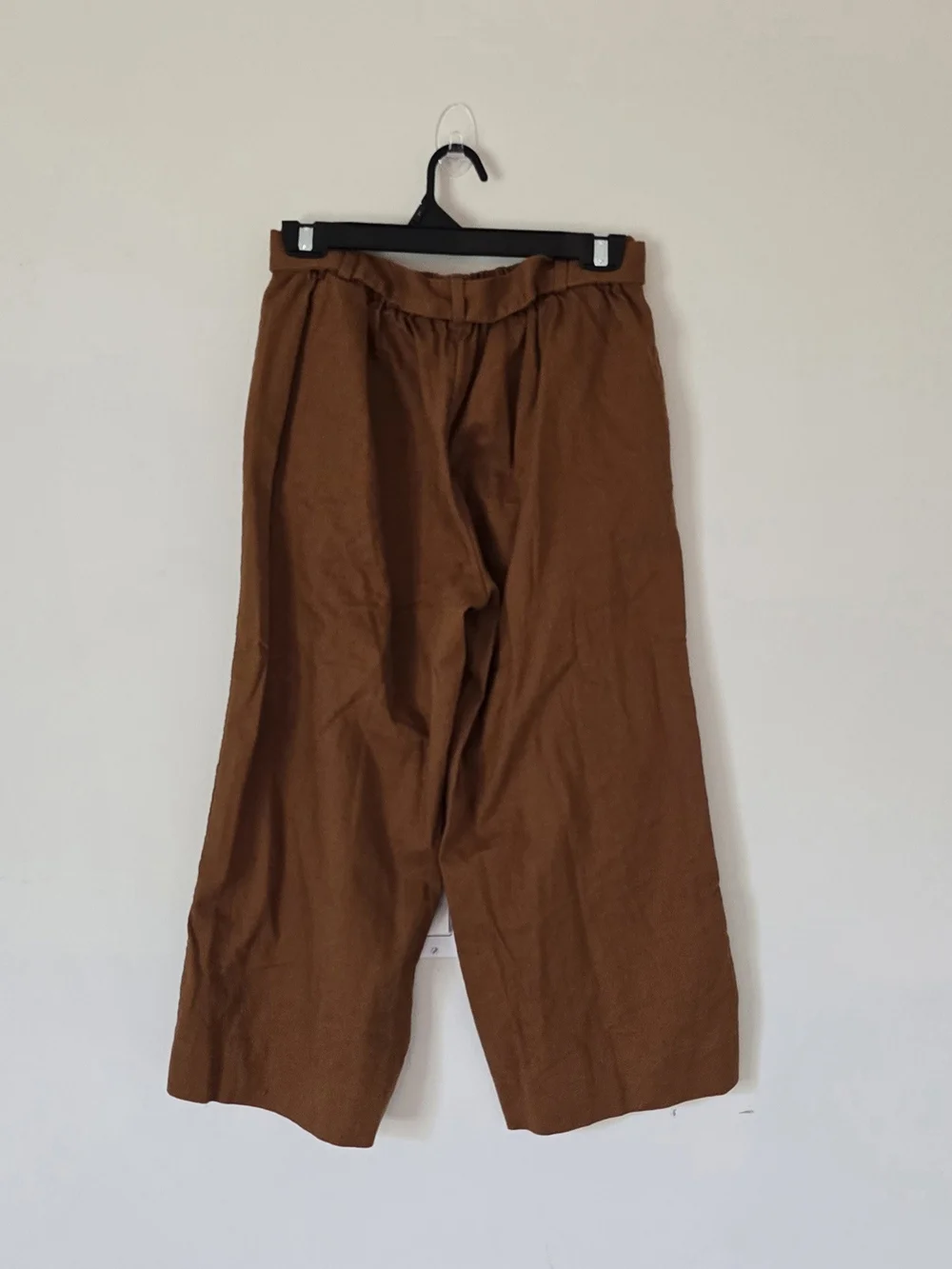 Banana Republic Brown Wide-Leg Linen-Blend Pants with Waist Tie